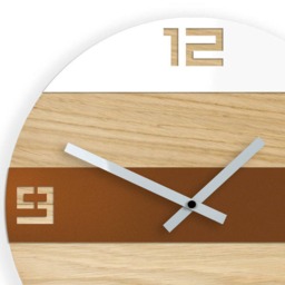 Large Wall Clock - Oak 13 in Copper Decor Wood Black White Gloss Boho Geometric Wall Art - thumbnail 2