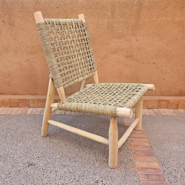 Rustic Palmleaf Cord Armchair From Morocco - Eco-Friendly Seating Option - image 1