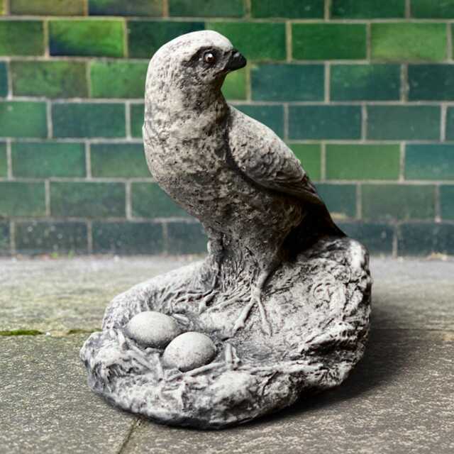 Stone Bird Nesting With Egg Symbolic Motherhood Statue Natural Stone Garden Art Handcrafted Sculpture Meditative Wildlife Decor - image 1