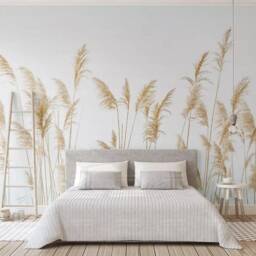 3D Reed Grass Wallpaper Mural, Peel & Stick Removable Wall Art - thumbnail 2