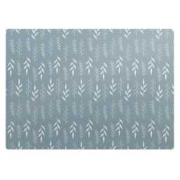 Plant Leaf Pattern Desk Chair Mat, Blue Computer Office Gaming Floor Protector - thumbnail 2