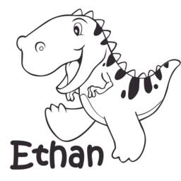 Personalized Dinosaur Vinyl Wall Decal Kids Room Decor - thumbnail 4