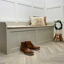 Solid Wood Storage Bench - Hall Window Seat, Custom Paint Color - 1525mm