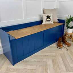 Solid Wood Storage Bench - Hall Window Seat, Custom Paint Color - 1525mm - thumbnail 3