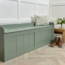Solid Wood Storage Bench - Hall Window Seat, Custom Paint Color - 1525mm - thumbnail 2