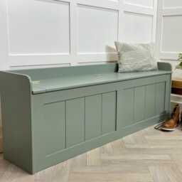 Solid Wood Storage Bench - Hall Window Seat, Custom Paint Color - 1525mm - thumbnail 2