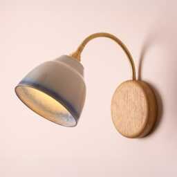 Blue & White Flex Wall Light in Brass/Nickel, Ceramic Oak - Small Element - thumbnail 1