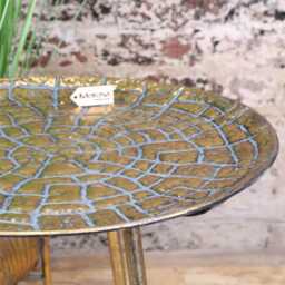 Chena Antiqued Metal Round Gold Side Table 44cm - thumbnail 3
