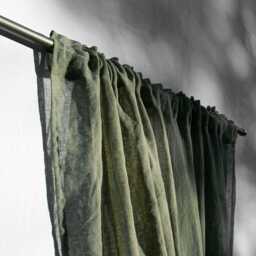 Terracotta Extra Wide Linen Sheer Curtain, Tie Top Linen Curtain One Panel. Hemp Curtain Heavy Drapery Panels For Bedroom - thumbnail 3