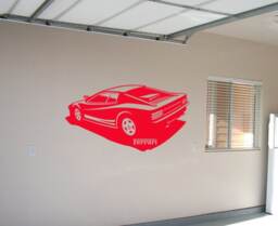 Large Ferrari Decal, Exotic Car Vinyl Sticker, Office Boys Bedroom Decor, Ferrari Testarossa Wall Art, Mancave Garage Decal - thumbnail 2