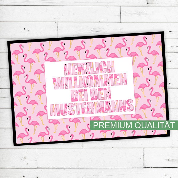 "Dreckspatz?? Doormat ""Flamingo" - image 1