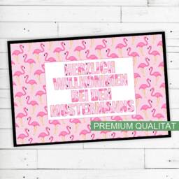 "Dreckspatz?? Doormat ""Flamingo" - thumbnail 1