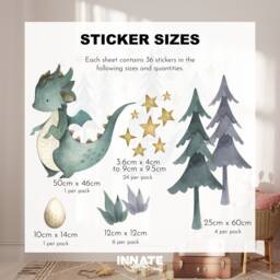 Watercolor Dragon Nursery Wall Decals Fantasy Peel & Stick Stickers - thumbnail 3