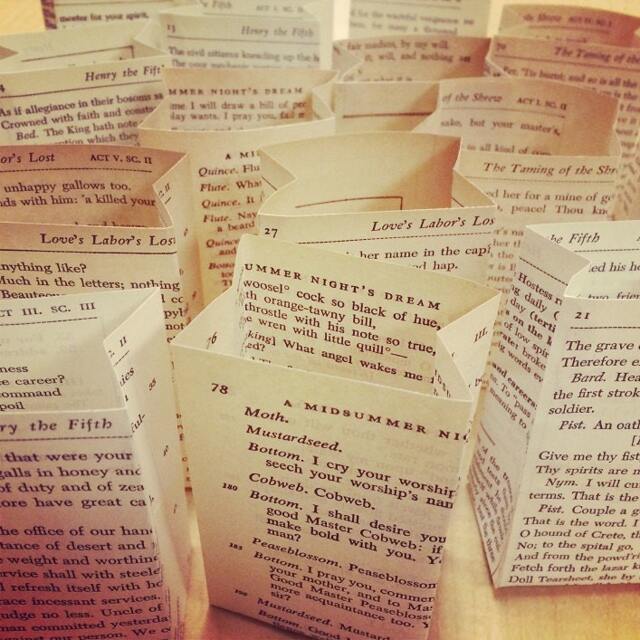 5 Shakespeare Luminaries, Romeo & Juliet, Tiny Luminary Bags, Comedies, Plays, Tragedies, Book Decor, Theme, Hamlet, Macbeth, Othello - image 1