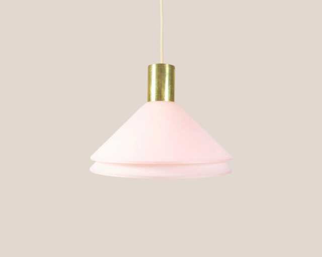 Upcycled Yugoslavian Vintage Pendant Lamp Brass Glass - Ph5 Inspired Mid Century Scandinavian Light Rose Meblo Edition - image 1