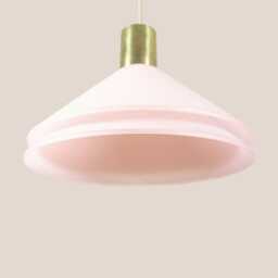 Upcycled Yugoslavian Vintage Pendant Lamp Brass Glass - Ph5 Inspired Mid Century Scandinavian Light Rose Meblo Edition - thumbnail 2