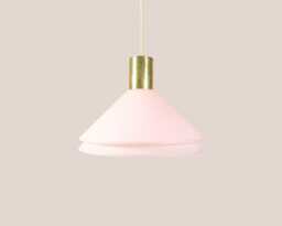 Upcycled Yugoslavian Vintage Pendant Lamp Brass Glass - Ph5 Inspired Mid Century Scandinavian Light Rose Meblo Edition
