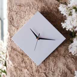 Minimalist Modern Contemporary Lilac Diamond Wall Clock 28cm, Silent Non-Ticking - thumbnail 2