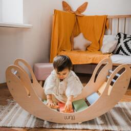 Montessori Rocker Climbing Arch With Table Top, Wooden Toddler Balance Toy For Playroom, Kids Activity Table, Room - thumbnail 4