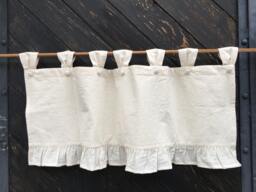 French Country Rustic Lined Curtains Cottage Kitchen Ruffle Valance Shabby Window Treatment Natural Cotton Modern Farmhouse Cafe