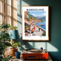 Bardolino Lakeside Promenade Poster Vintage Italian Travel Art - thumbnail 2