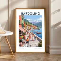 Bardolino Lakeside Promenade Poster Vintage Italian Travel Art - thumbnail 1