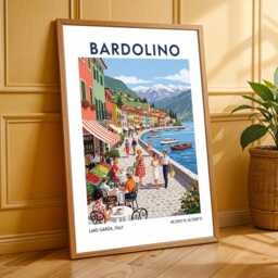 Bardolino Lakeside Promenade Poster Vintage Italian Travel Art - thumbnail 3