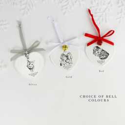 Personalized Pet Portrait Christmas Ornament Ceramic Dog Cat Memorial - thumbnail 3