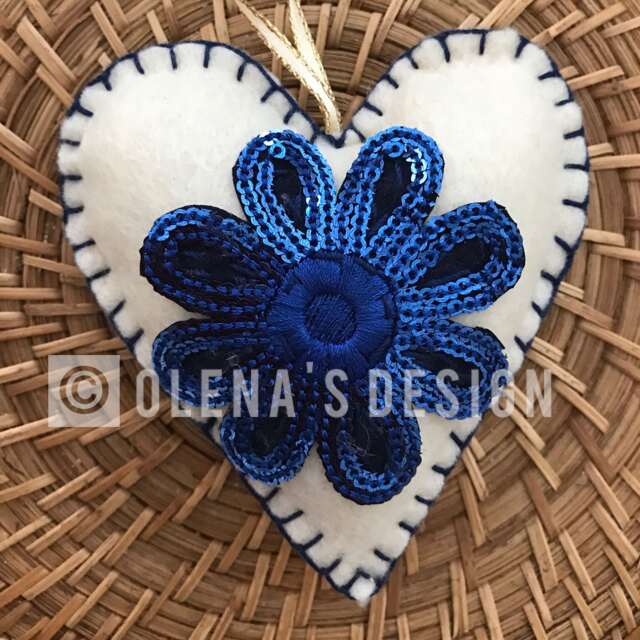 Felt Heart Ornaments Easter Baby Shower Christmas Decoration Felt Ornament Flower Holiday Accessory D??cor Mother's Day Gift