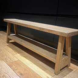 Handmade Rustic End Of Bed Bench With Shelf - thumbnail 2