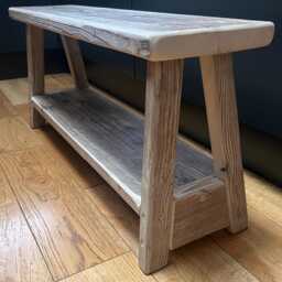 Handmade Rustic End Of Bed Bench With Shelf - thumbnail 3