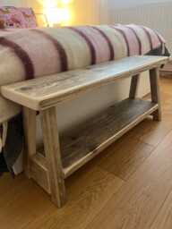 Handmade Rustic End Of Bed Bench With Shelf - thumbnail 1