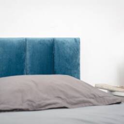 Velvet Headboard, Soft Wall Panels For Bed Back Support, Hanging Mounted Upholstered Fabric Tiles, Scandinavian Decor - thumbnail 2