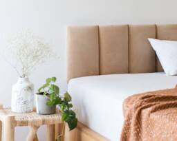 Velvet Headboard, Soft Wall Panels For Bed Back Support, Hanging Mounted Upholstered Fabric Tiles, Scandinavian Decor