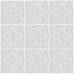 White Ceramic Mandala Wall Sculpture, Textured Boho Tile - 30cm/11.8 - thumbnail 3