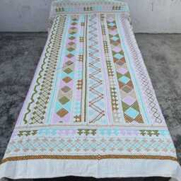 Traditional Cotton Suzani Quilt, Fully Hand-Embroidered By Skilled Artisans, Decorative Floral Bedspread - thumbnail 3