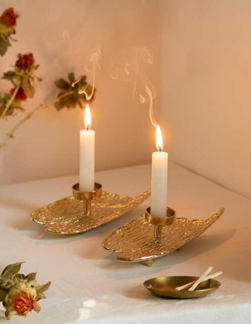 Handmade Gold Aluminium Tealight Holders - Set Of 2 - image 1