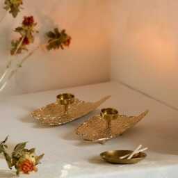 Handmade Gold Aluminium Tealight Holders - Set Of 2 - thumbnail 2
