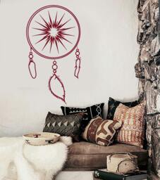 Wall Vinyl Decal Bedroom Decor Dream Catcher Lakota Willow Hoop Snare Modern Ethnic Home Art - #1081Dz - thumbnail 1