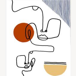 Line Faces Art Print - 8x10 Minimalist Wall Blanket Bestseller - thumbnail 2