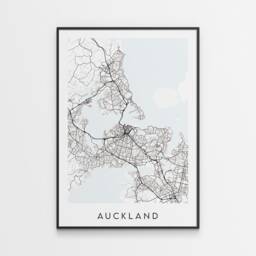 Auckland Map Print - Minimal Poster Art New Zealand - thumbnail 1