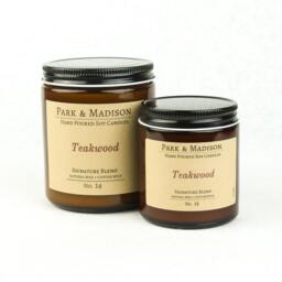 Teakwood Soy Candle Hand Poured Amber Jar Candle - thumbnail 3