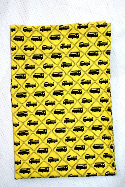 Handmade Fire Engine Pillow Case, Yellow Cotton Bedding - image 1