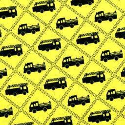 Handmade Fire Engine Pillow Case, Yellow Cotton Bedding - thumbnail 3