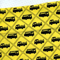 Handmade Fire Engine Pillow Case, Yellow Cotton Bedding - thumbnail 2