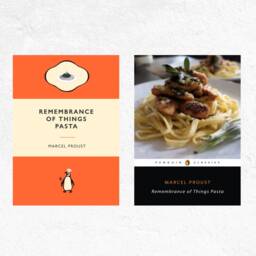 Remembrance Of Things Pasta Print Penguin Classic Food Pun - thumbnail 3