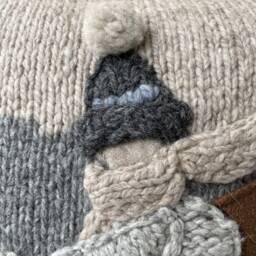 Handmade Alpaca Skier Throw Pillowcase Farmhouse Decor Accent Cushion - thumbnail 3