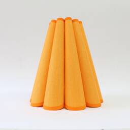 Handmade Scallop Orange Fabric Lampshade With Trim