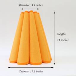 Handmade Scallop Orange Fabric Lampshade With Trim - thumbnail 2