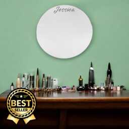 Round Circle Shaped Mirrors With White Backing & Hooks, Bespoke Shapes Made
